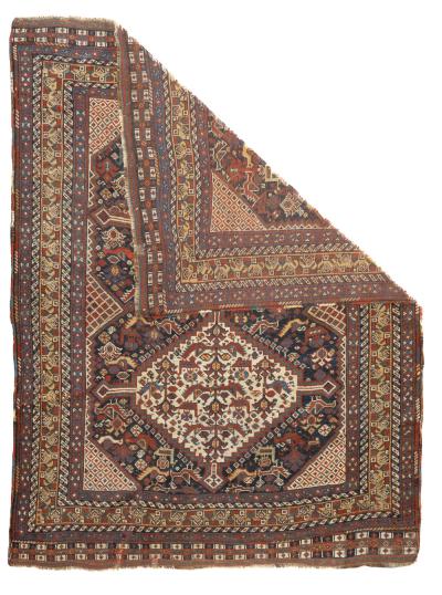 Antique Persian Qashqai Rug 4 9 x 6 4 