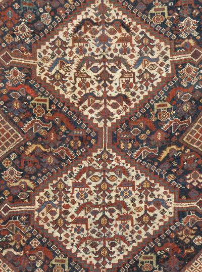 Antique Persian Qashqai Rug 4 9 x 6 4 