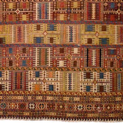 Antique Persian Qashqai Wool Foundation Rug 6 0 x 7 1 