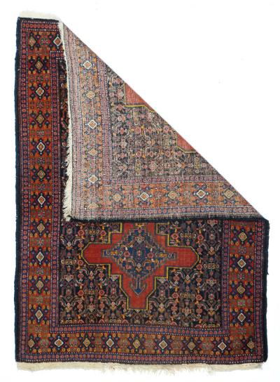 Antique Persian Senneh Rug 3 7 x 4 10 