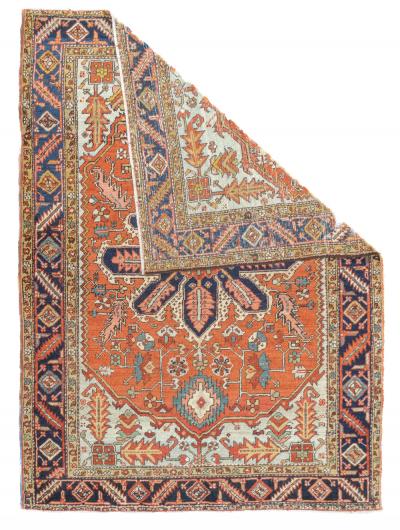 Antique Persian Serapi Rug 5 1 x 6 11 