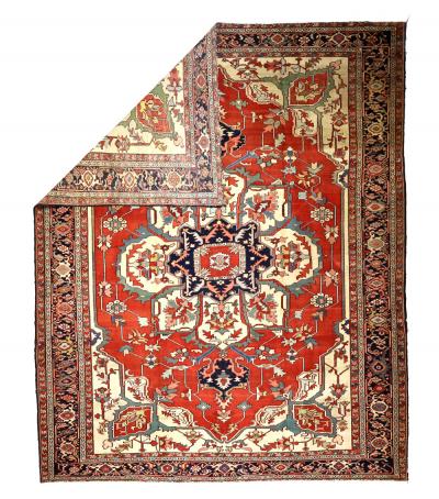 Antique Persian Serapi Rug 9 6 x 11 8 