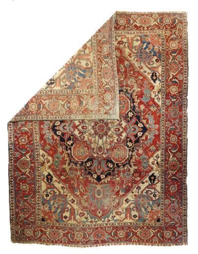 Antique Persian Serapi Rug 9 7 x 12 4 