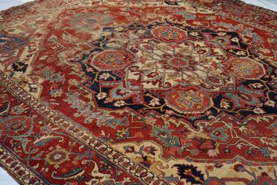 Antique Persian Serapi Rug 9 7 x 12 4 