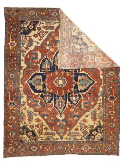 Antique Persian Serapi Rug 9 9 x 12 4 