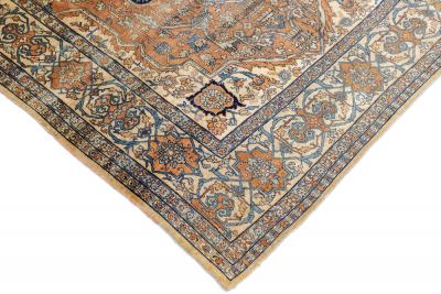 Antique Persian Silk Heriz Rug 4 6 x 5 10 