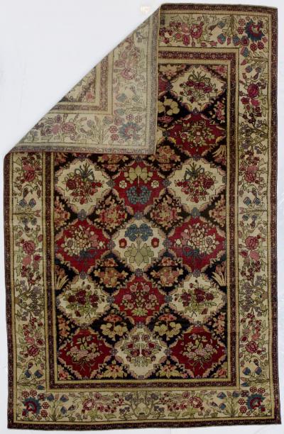 Antique Persian Tehran Rug 4 6 x 7 0 