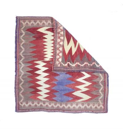 Antique Persian Tribal Kilim Rug 3 9 x 3 10 