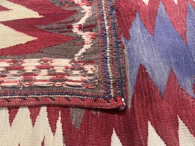 Antique Persian Tribal Kilim Rug 3 9 x 3 10 