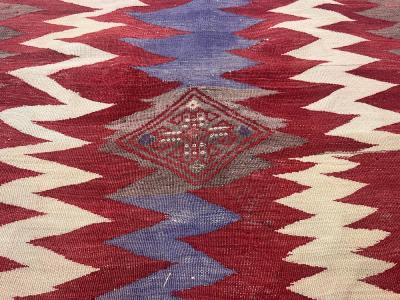 Antique Persian Tribal Kilim Rug 3 9 x 3 10 