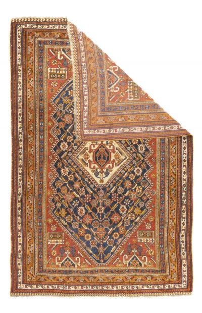 Antique Qashqai Rug 4 7 x 7 2 
