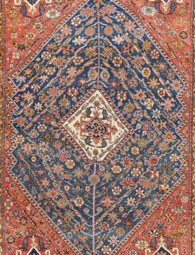 Antique Qashqai Rug 4 9 x 6 8 