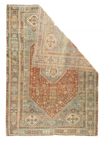 Antique Qashqai Rug 6 10 x 9 8 
