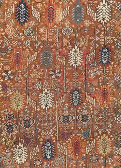 Antique Qashqai Shekarlou Rug 5 8 x 7 7 