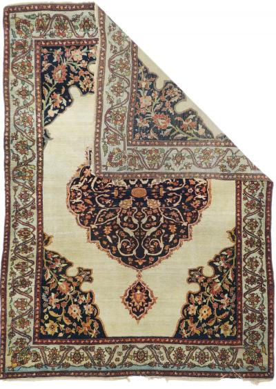 Antique Sarouk Rug 4 2 x 5 10 