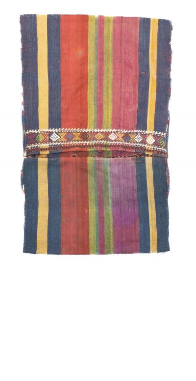 Antique Shahsaband Silk Textile Bag 1 7 x 3 6 