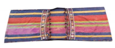 Antique Shahsaband Silk Textile Bag 1 7 x 3 6 