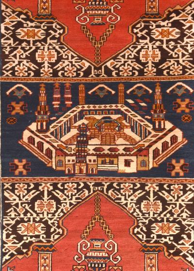 Antique Shirvan Rug 3 11 x 5 5 