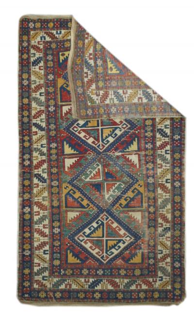 Antique Shirvan Rug 3 7 x 6 8 