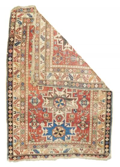 Antique Shirvan Rug 3 9 x 5 3 