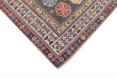 Antique Shirvan Rug 4 9 x 10 2 