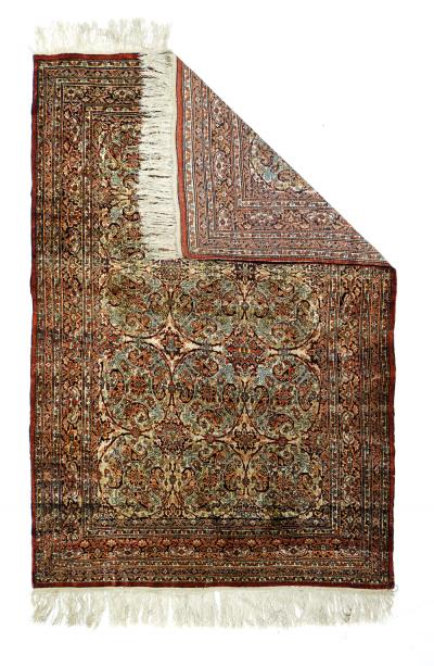 Antique Silk Haji Jalili Tabriz Rug 4 9 x 7 0 