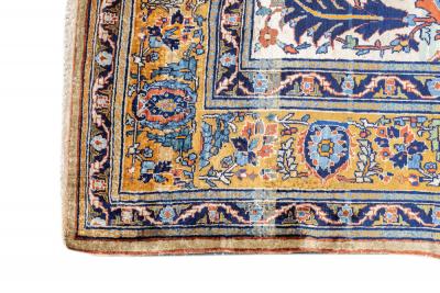 Antique Silk Heriz Rug 4 7 x 5 9 