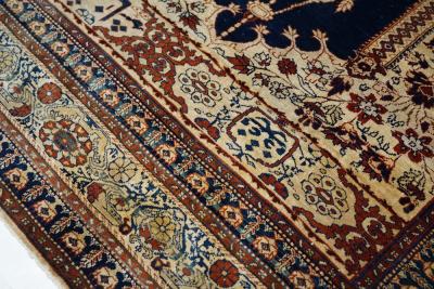 Antique Tabriz Rug 3 6 x 13 9 