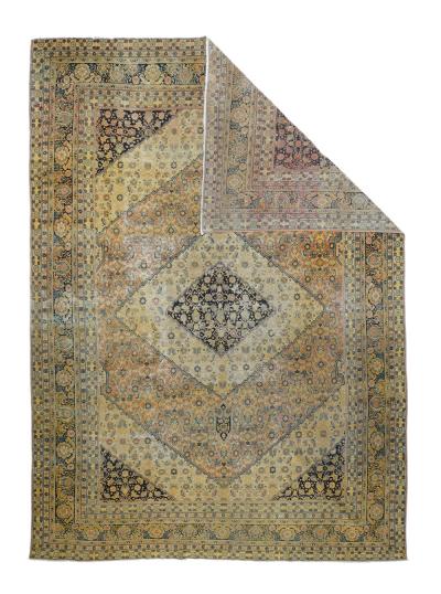 Antique Tabriz Rug 6 9 x 10 2 