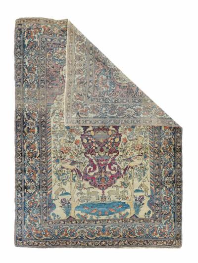 Antique Tehran Rug 4 4 x 6 4 