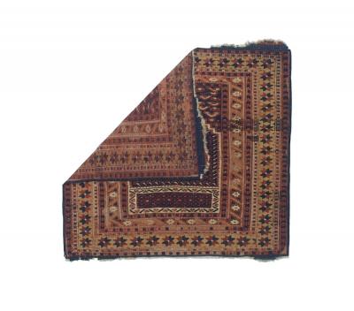 Antique Turkish Bergama Rug 35 x 36 