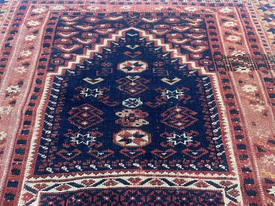 Antique Turkish Bergama Rug 35 x 36 