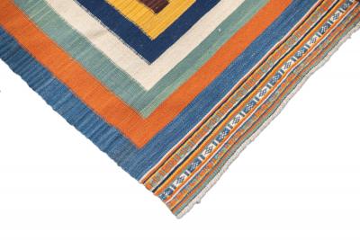 Antique Turkish Flat Weave Kilim Rug 24 x 211