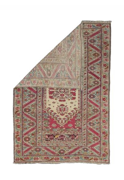 Antique Turkish Giordes Wool Rug 4 1 x 6 0 