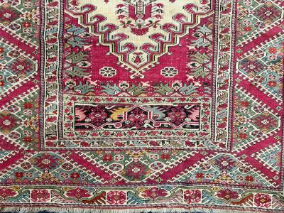 Antique Turkish Giordes Wool Rug 4 1 x 6 0 