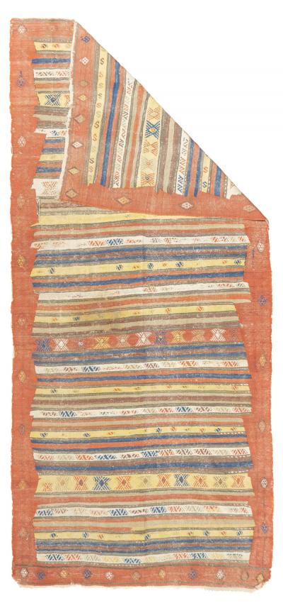 Antique Turkish Kilim Rug 4 9 x 10 5 