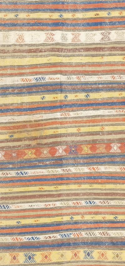 Antique Turkish Kilim Rug 4 9 x 10 5 
