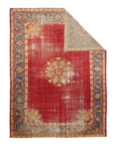 Antique Turkish Oushak Shabby Chic Rug 10 0 x 12 8 