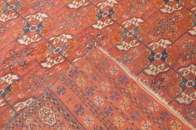 Antique Turkmen Main Carpet 7 3 x 10 2 