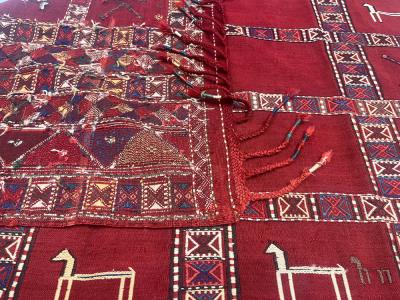 Antique Verneh Kilim Rug 5 7 x 7 0 