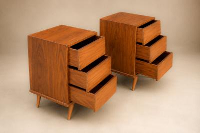 Architectural Pair of Brazilian Modern Side Tables in Ivory Wood Brazil 1950s