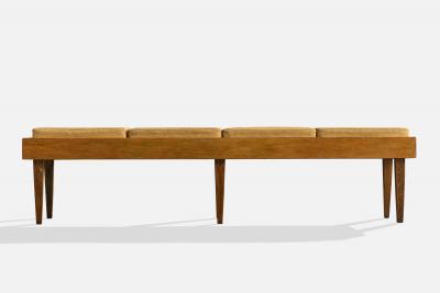 Argentine Designer Bench with Wood and Vinyl Argentina 1950s
