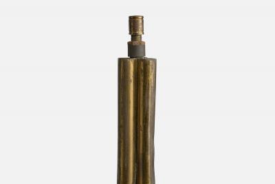 Argentine Designer Floor Lamp with Brass Metal and Rattan Argentina 1950s