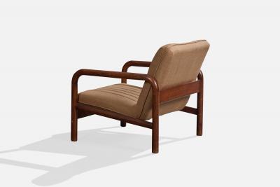 Argentine Designer Lounge Chairs with Oak and Fabric Argentina 1970s