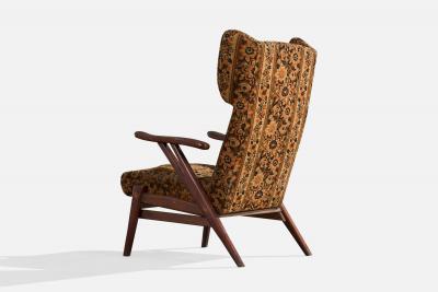 Argentine Designer Lounge Chairs with Wood and Fabric Argentina 1950s