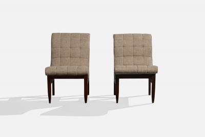 Argentine Designer Lounge Chairs with Wood and Fabric Argentina 1950s
