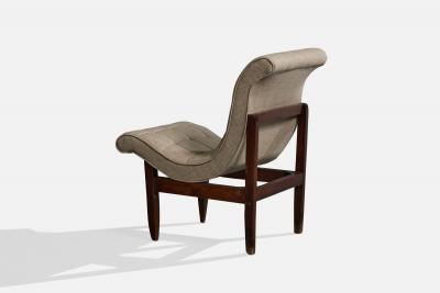 Argentine Designer Lounge Chairs with Wood and Fabric Argentina 1950s