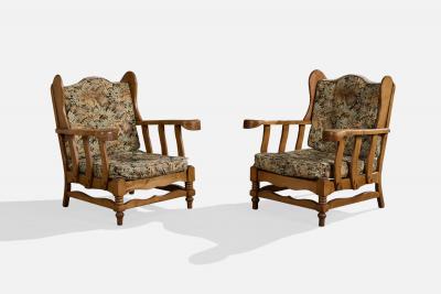 Argentine Designer Lounge Chairs with Wood and Fabric Argentina 1960s