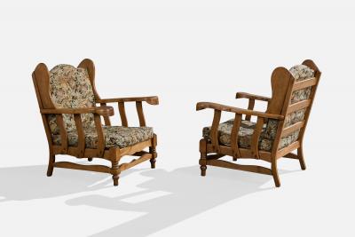 Argentine Designer Lounge Chairs with Wood and Fabric Argentina 1960s