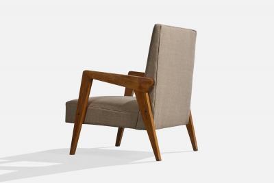 Argentine Designer Lounge Chairs with Wood and Fabric Argentina 1960s